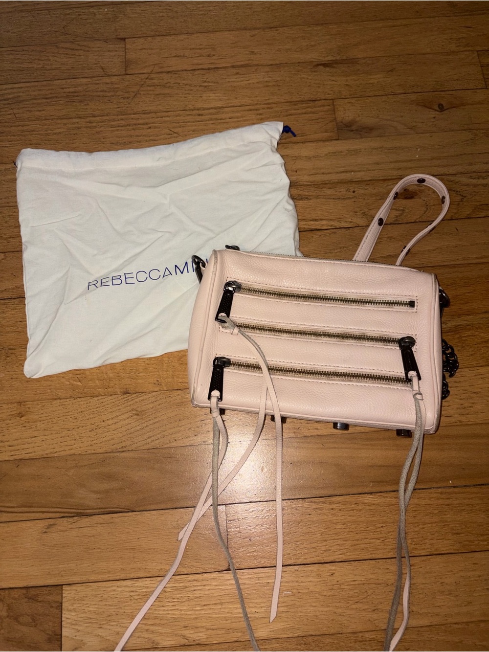 Rebecca Minkoff Soft Pink Micro Regan Crossbody Bag